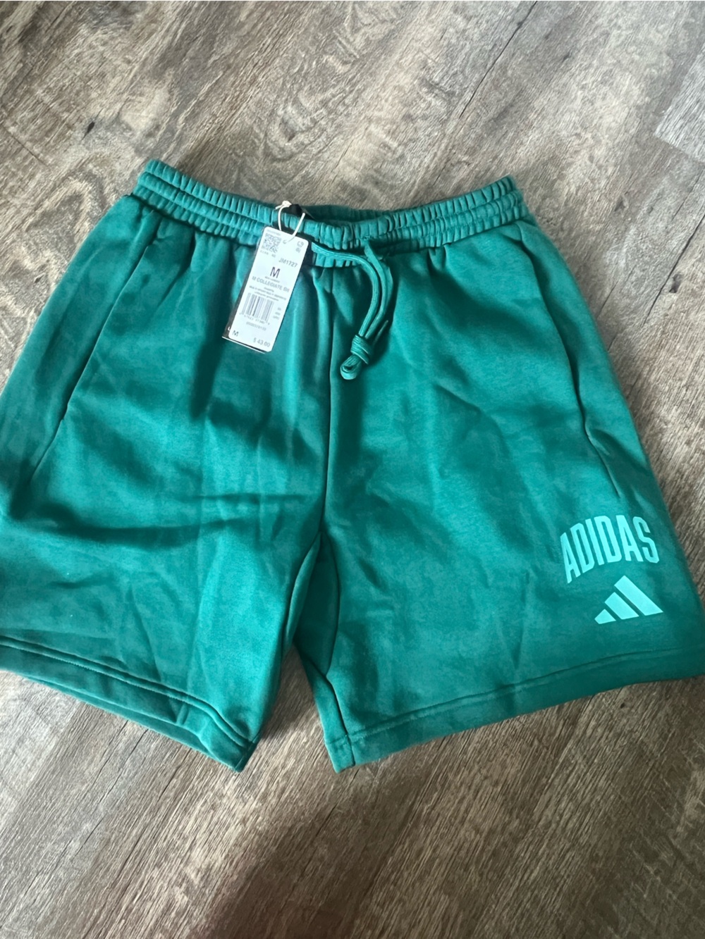 Adidas Fleece Mens 7" Mid Rise Colligate Shorts-Size Medium